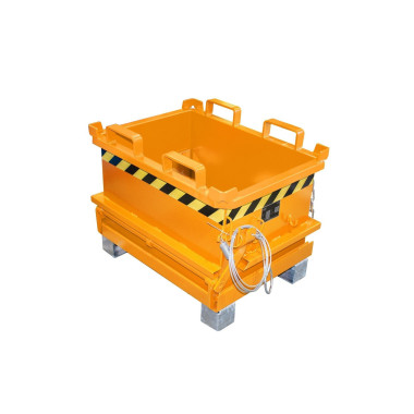 Bacs Basculants--Minicontainer avec base pliante, peint, jaune orange