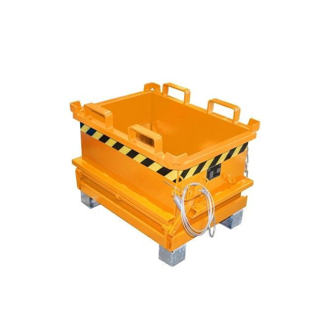 Bacs Basculants--Minicontainer avec base pliante, peint, jaune orange