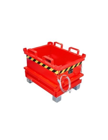 Bacs Basculants--Minicontainer avec base pliante, peint, feu rouge