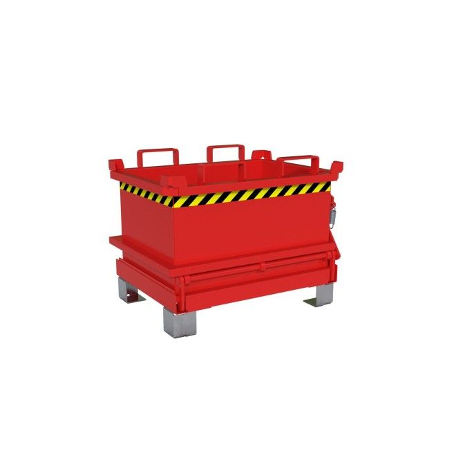 Contenitore Ribaltabile--Minicontainer con base pieghevole, dipinto, fuoco rosso