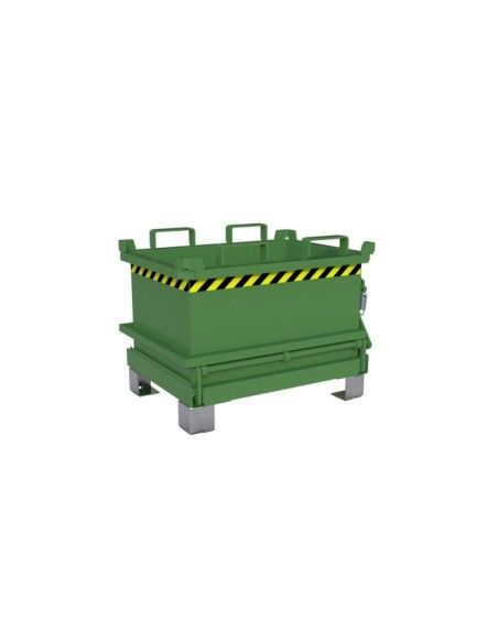 Minicontenedor con base abatible, pintado, verde Reseda