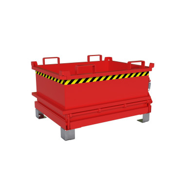 Recipiente Inclinável--Minicontainer com base dobrável, pintado, fogo vermelho 2