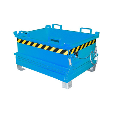 Minicontenedor con base abatible, pintado, Azul claro