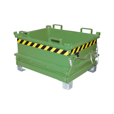 Minicontenedor con base abatible, pintado, verde Reseda