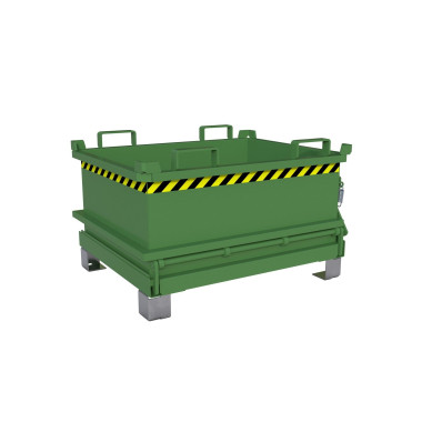 Minicontenedor con base abatible, pintado, verde Reseda 2