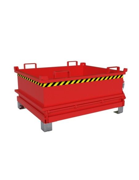 Contenitore Ribaltabile--Minicontainer con base pieghevole, dipinto, fuoco rosso