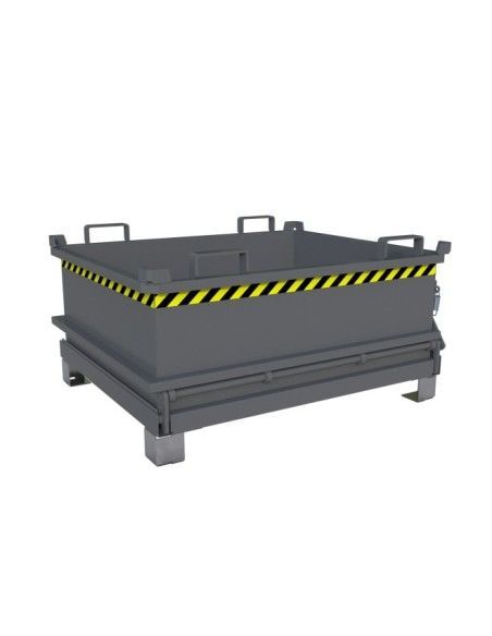 Recipiente Inclinável--Minicontainer com base dobrável, pintado, mouse cinza
