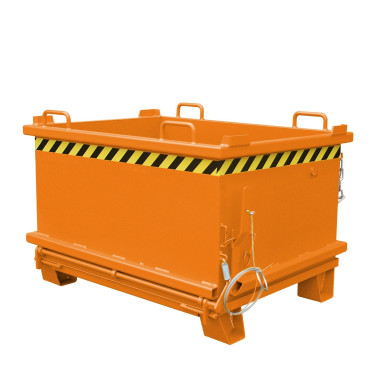 Recipiente Inclinável--Recipiente com base dobrável, pintado, amarelo laranja