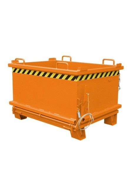 Bacs Basculants--Conteneur avec base pliante, peint, jaune orangé