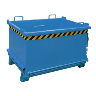 Contenedor con base abatible, pintado, azul claro