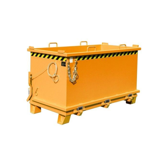 Bacs Basculants--Conteneur avec base pliante, peint, jaune orange