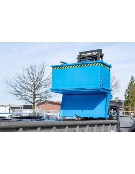 Tilting Container--Container with folding base, painted, light blue