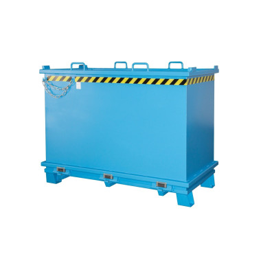 Contenedor con base abatible, pintado, azul claro