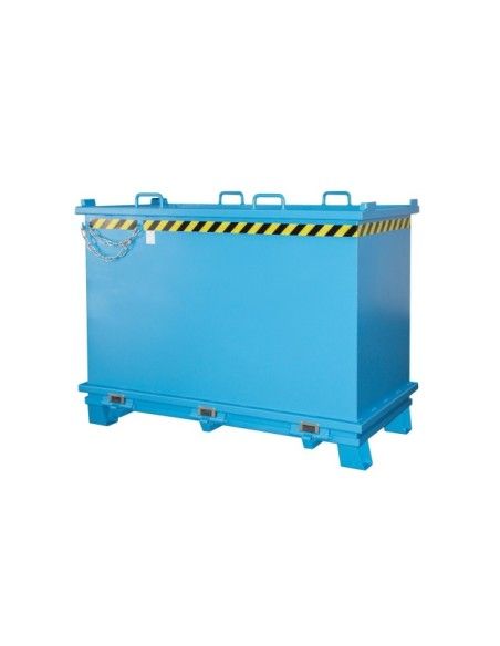 Contenedor con base abatible, pintado, azul claro