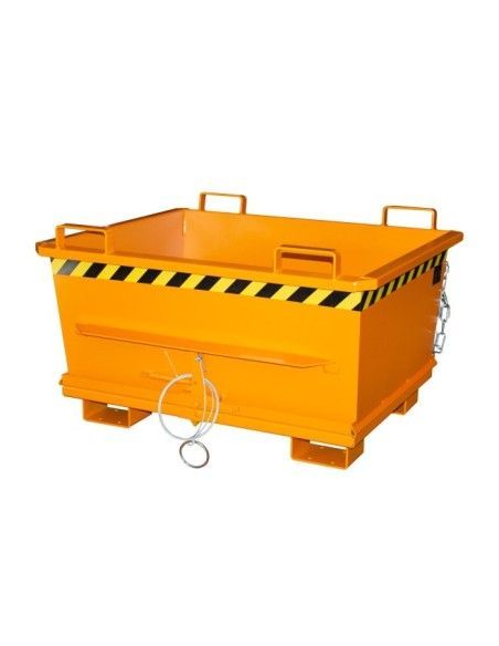 Kippbehälter--Container mit niedrigerer entladung 0,5m3 und 1000kg kapazität, Orange gelb
