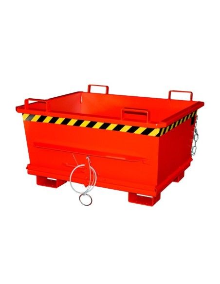 Bacs Basculants--Conteneur avec base pliante, peint, feu rouge