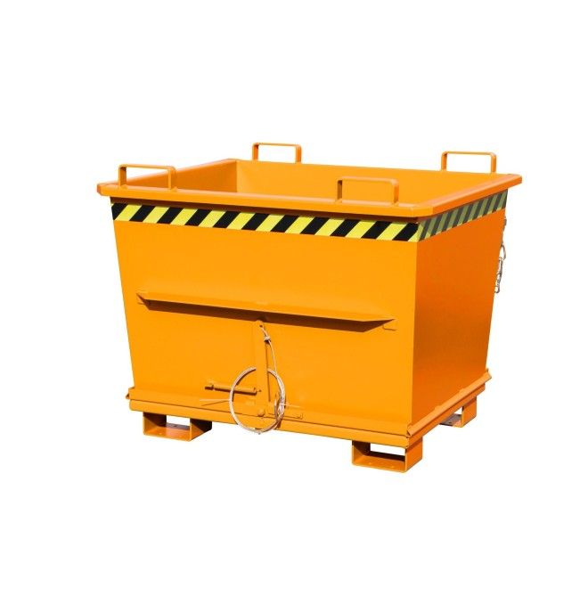 Bacs Basculants--Conteneur avec base pliante, peint, jaune orangé