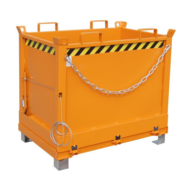 Tilting Container--Container with Drop Away base, painted, Orange yellow