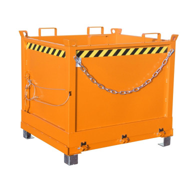 Tilting Container--Container with Drop Away base, painted, Orange yellow