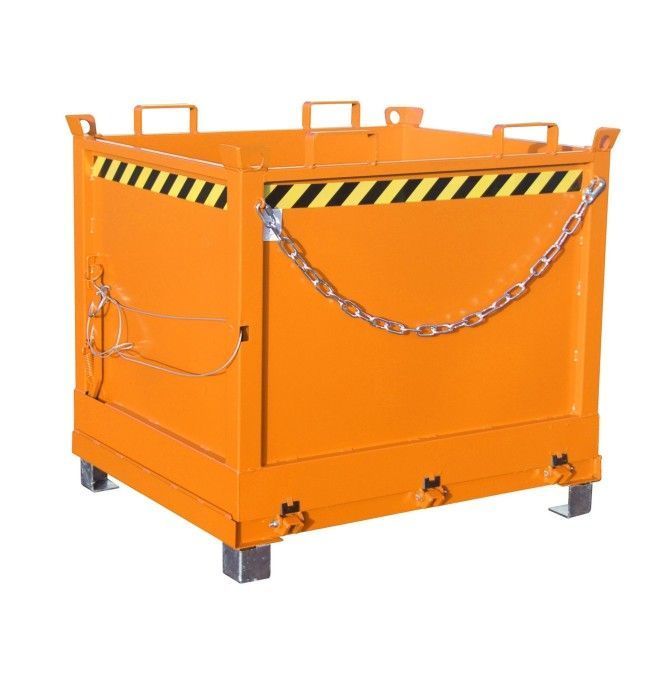 Bacs Basculants--Conteneur avec Drop Away base, peint, jaune orange
