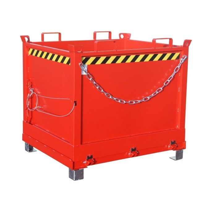 Contenedor con base Drop Away, pintado, Rojo fuego