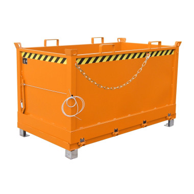 Tilting Container--Container with Drop Away base, painted, Orange yellow