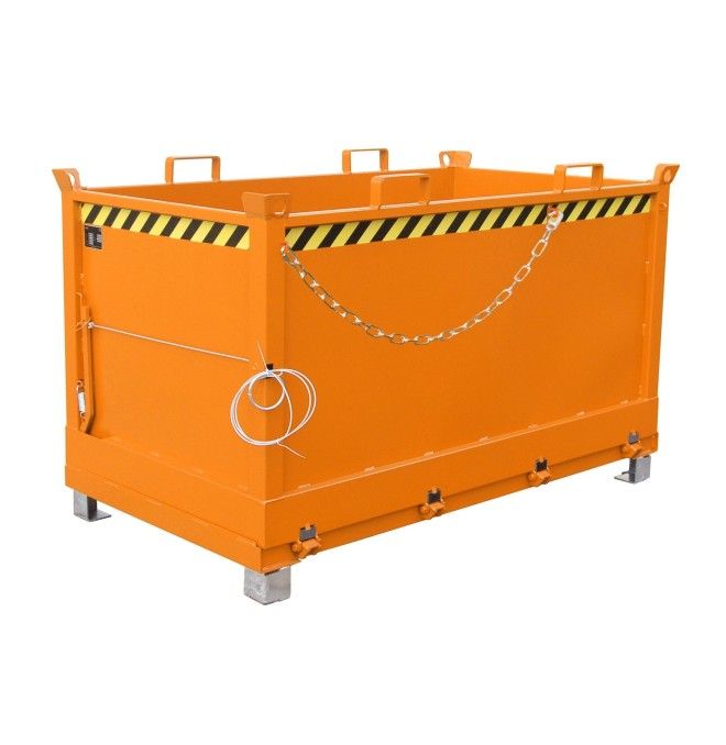 Tilting Container--Container with Drop Away base, painted, Orange yellow