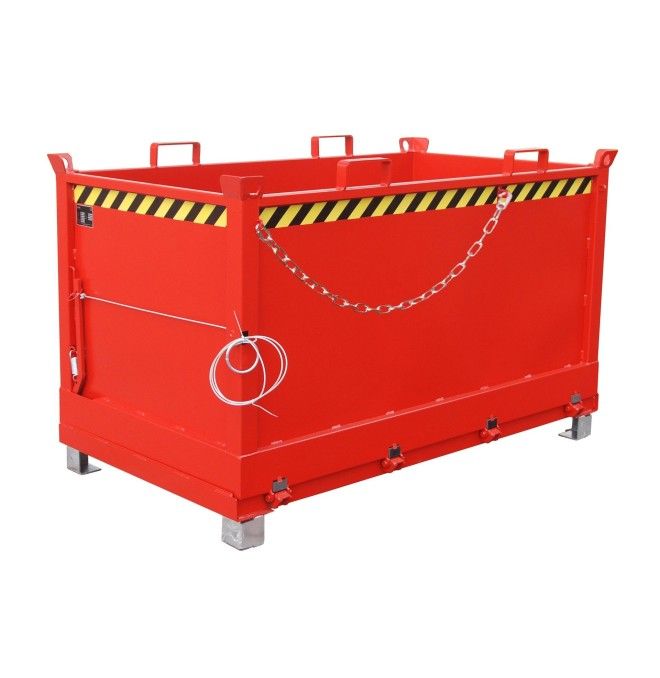 Tolvas--Contenedor con base Drop Away, pintado, Rojo fuego