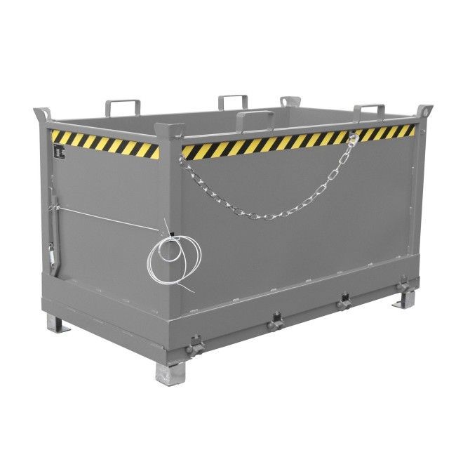 Bacs Basculants--Conteneur avec Drop Base de chemin, peint, souris grise