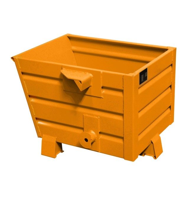 Volquete apilable 0,3m3 y 500kg de capacidad de carga, Amarillo naranja