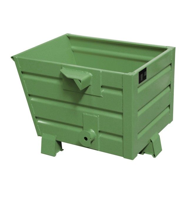Tilting Container-- stackable, painted, green silk