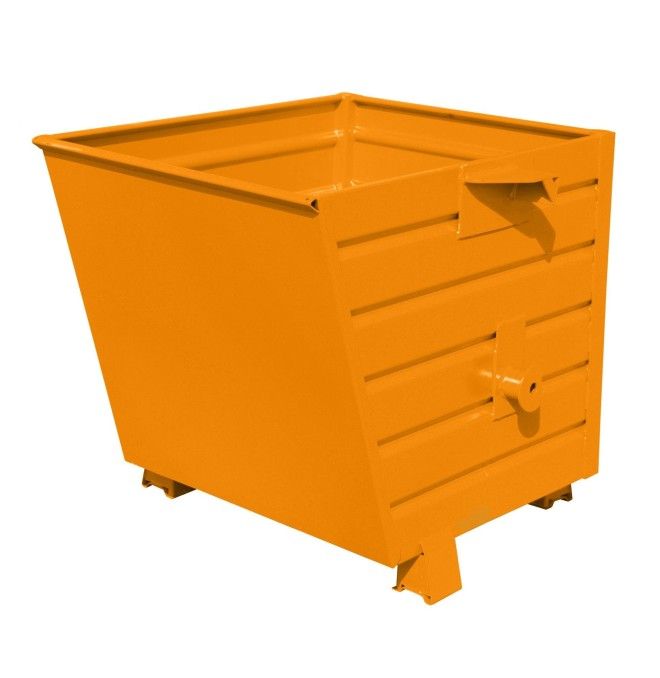 Tilting Container-- stackable, painted, orange yellow