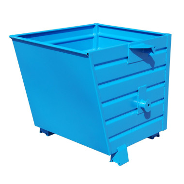 Tilting Container-- stackable, painted, light blue