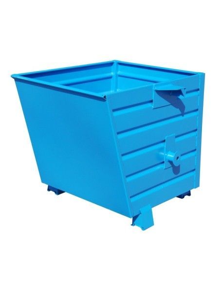 Tilting Container-- stackable, painted, light blue