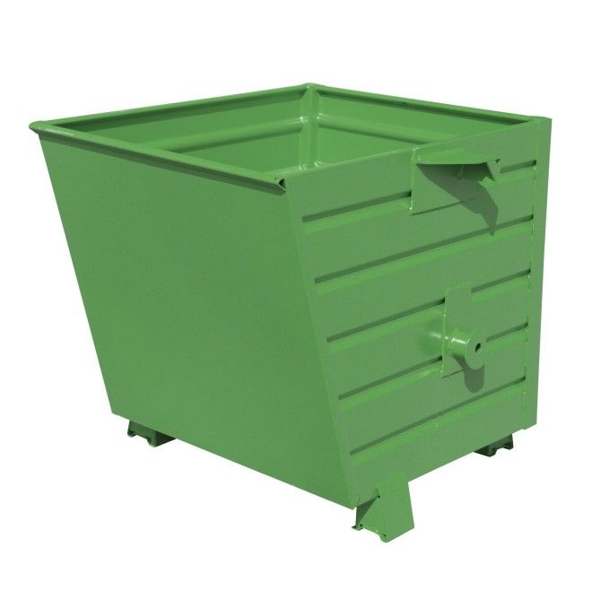Tilting Container-- stackable, painted, green silk