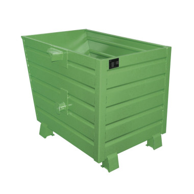 Tilting Container-- stackable, painted, green silk