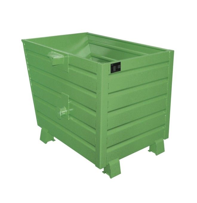 Tilting Container-- stackable, painted, green silk