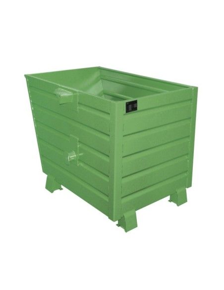 Tilting Container-- stackable, painted, green silk