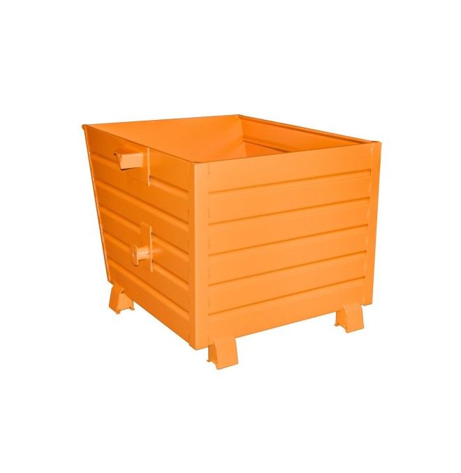 Recipiente Inclinável-- empilhável, pintado, amarelo laranja