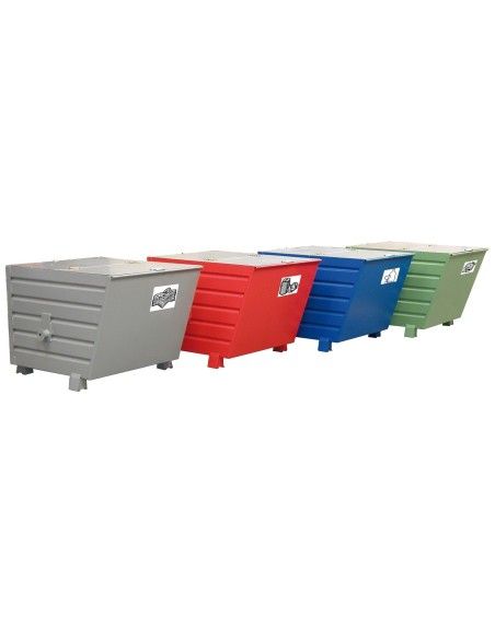 Tilting Container-- stackable, painted, green silk