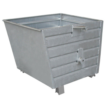 Tilting Container-- stackable, hot galvanized fly