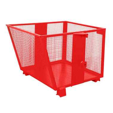 Bacs Basculants--Conteneur jalousie, peint, feu rouge