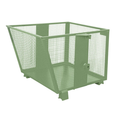 Contenitore Ribaltabile--Contenitore lattice basculante, dipinto, verde