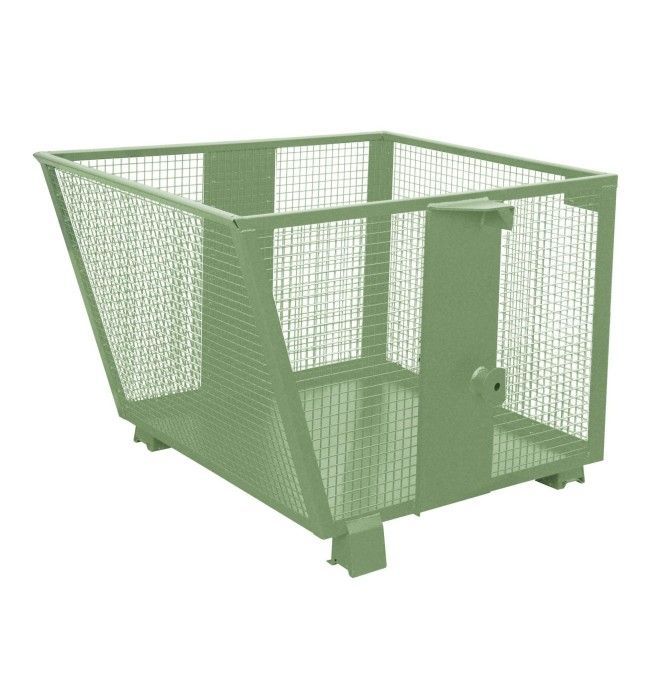 Tolvas--Contenedor basculante de celosía, pintado, verde Reseda