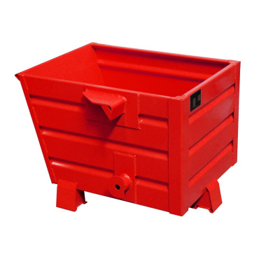 Tilting Container-- stackable chips, painted, Red fire