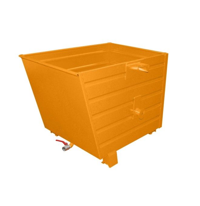 Tilting Container-- stackable chips, painted, orange yellow