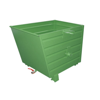 Tilting Container-- stackable chips, painted, green silk