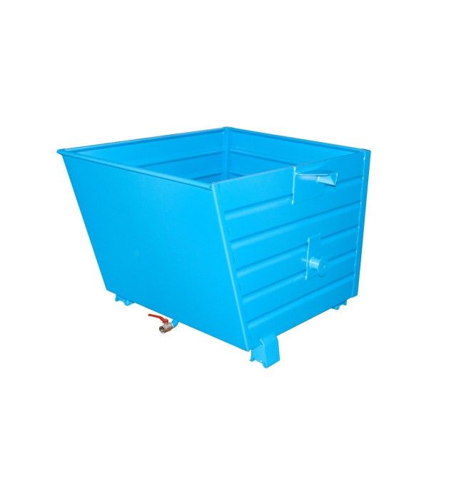Tilting Container-- stackable chips, painted, light blue