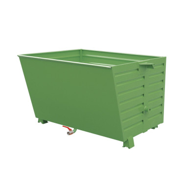 Tilting Container-- stackable chips, painted, green silk