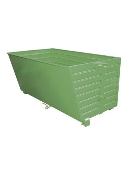 Tilting Container-- stackable chips, painted, green silk